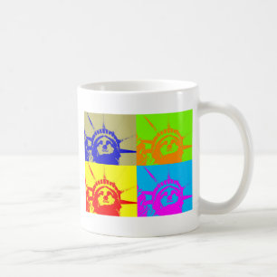 4 Color Pop Art Lady Liberty Tasse