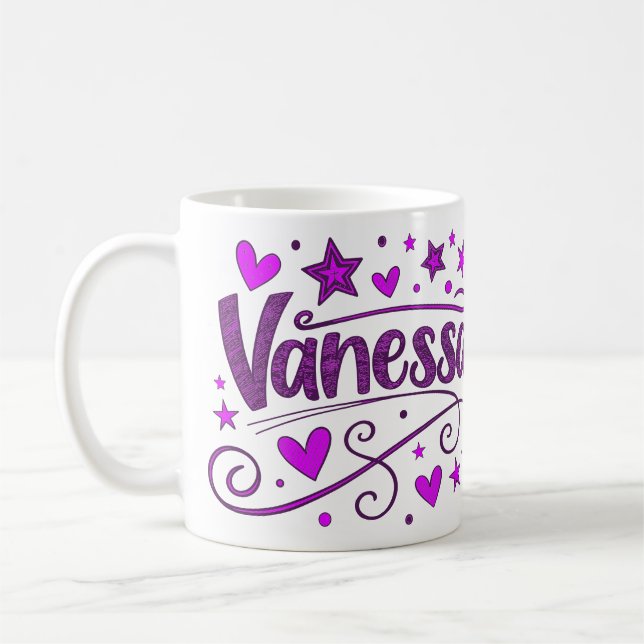 4 Color Vanessa 1 - Doodle Kaffeetasse (Links)