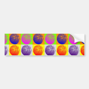4 Colour Pop Art Basketball Autoaufkleber