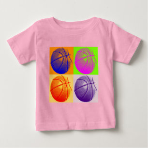 4 Colour Pop Art Basketball Baby T-shirt