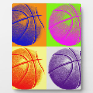 4 Colour Pop Art Basketball Fotoplatte