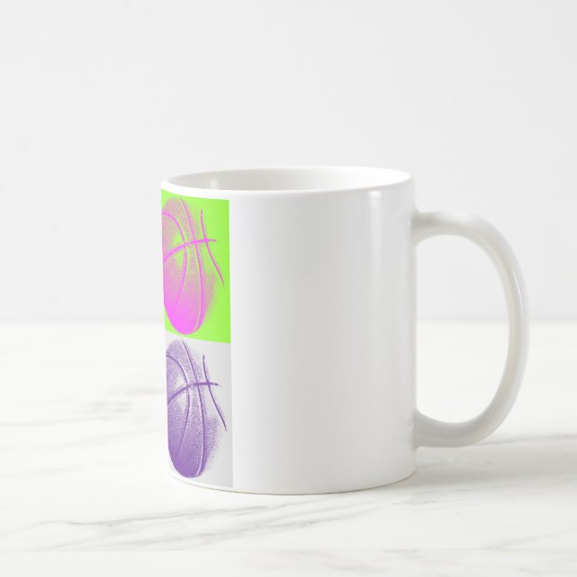 4 Colour Pop Art Basketball Kaffeetasse (Rechts)