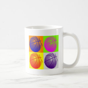 4 Colour Pop Art Basketball Tasse