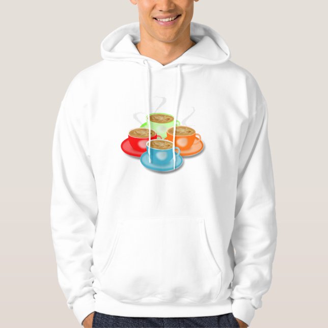 4 Cups Kaffee Mens Hoodie (Vorderseite)
