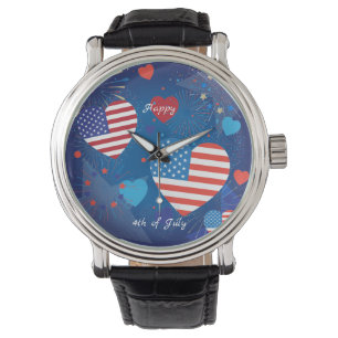 4. der amerikanische USA Flaggen-patriotischen Armbanduhr