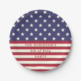 4. der Juli-Flaggen-patriotischen Sterne Stripes | Pappteller