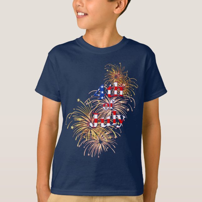4. des Juli-Feuerwerk-KinderT - Shirt (Vorderseite)