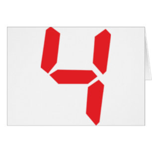 4 digitale Zahl des Weckers mit vier Rottönen