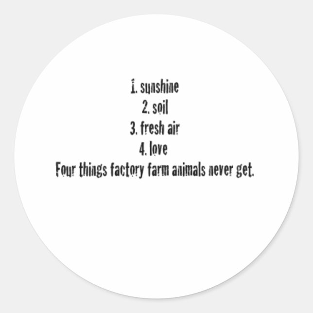 4 Dinge Runder Aufkleber (Vorderseite)