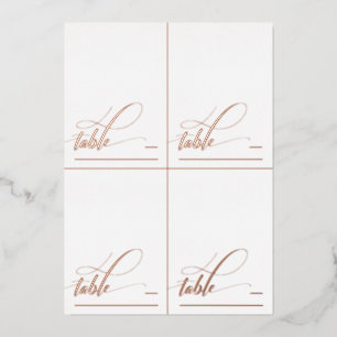 4 DIY Rose Gold Foil Kalligrafie Faltende Platzkar Folien Feiertagskarte