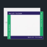 4-Ecke Name Blue Green Border Stationierung Mitteilungskarte<br><div class="desc">Dieses einfache, moderne Design verfügt über einen zweifarbigen Rahmen mit dem Namen in jeder der vier Ecken. Klicken Sie auf die Schaltfläche Anpassen, wenn Sie die Designelemente anpassen und/oder den Text weiter verändern möchten! Variationen dieses Designs, zusätzliche Farben sowie koordinierende Produkte sind in unserem Shop, zazzle.com/store/doodlelulu verfügbar. Kontaktieren Sie uns,...</div>