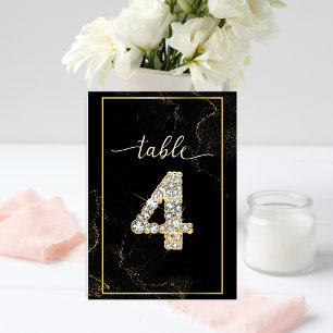 4 Elegante Diamond druckbare Tischnummern
