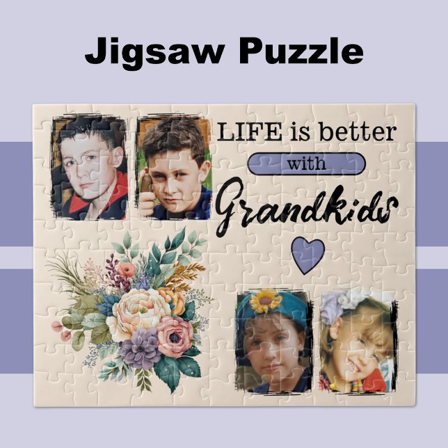 4 Enkelkinder Foto lila Puzzle (Von Creator hochgeladen)