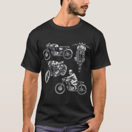 4 Fahrrad-Vintager Motorrad-Entwurf T-Shirt