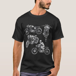 4 Fahrrad-Vintager Motorrad-Entwurf T-Shirt