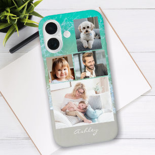 4 Familien- oder Freunde-Fotos, Skriptname, Strand iPhone 16 Hülle