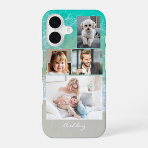 4 Familien- oder Freunde-Fotos, Skriptname, Strand iPhone 16 Hülle