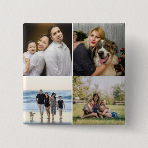 4 Familienfoto-Collage individuell Button