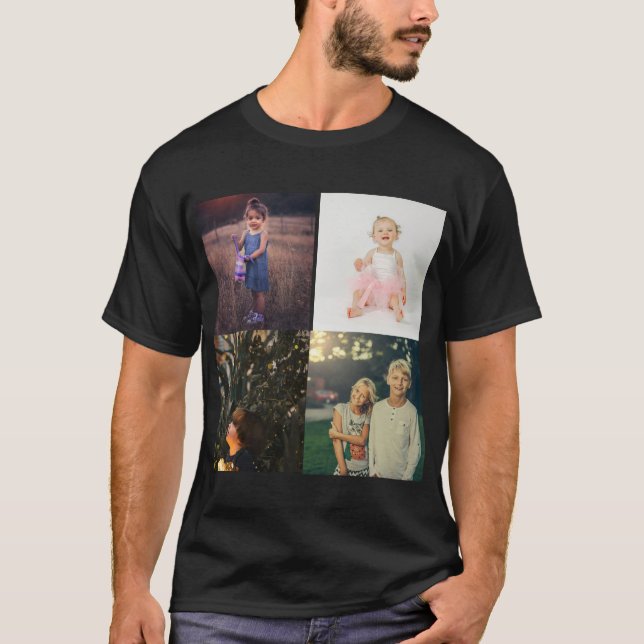 4 FamilienfotoCollage Custom Modern T-Shirt (Vorderseite)