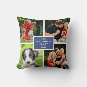4 Familienname der FotoCollage Kissen