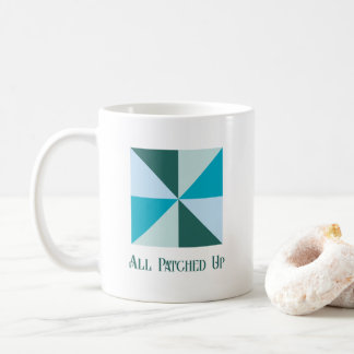 4-Farben-Pinwheel-Quiltblock mit benutzerdefiniert Kaffeetasse