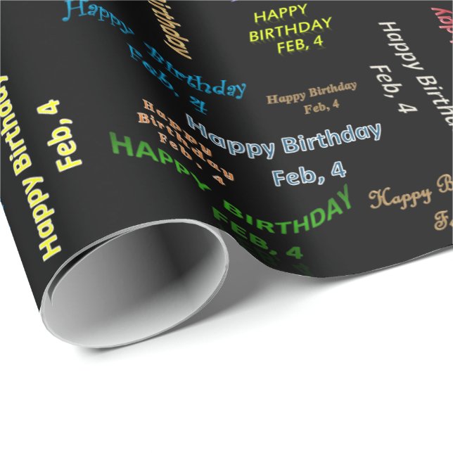 4. Februar Geburtstag Geschenkpapier (Rolleneckpunkt)