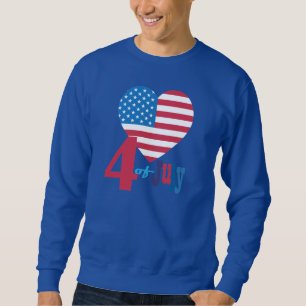 4. Flaggen-Herz-Flaggen-Feuerwerke Julis der Sweatshirt