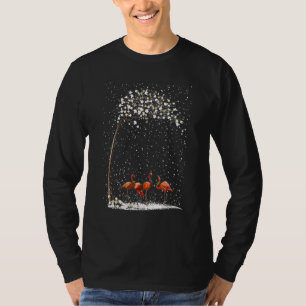 4 Flamingos Schal Winter Weihnachtsbaum Xmas Versc T-Shirt