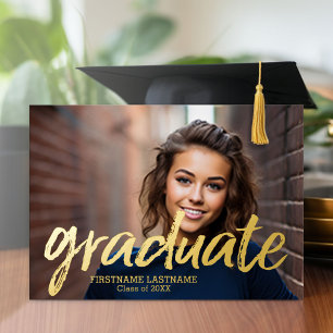 4 Foto Ankündigung Gold Foil Grad Einladung