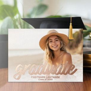 4 Foto Ankündigung Rose Gold Grad Party