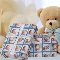 4 Foto Baby Boy Blue Niedlich Custom 1. Geburtstag