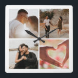 4 Foto Benutzerdefinierte Collage Personalisiert Quadratische Wanduhr<br><div class="desc">Erstellen Sie eine individuell angepasste personalisierte 4-Foto-Uhr von Ricaso</div>