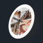 4 Foto Benutzerdefinierte Collage Personalisiert Runde Wanduhr<br><div class="desc">Erstellen Sie eine individuell angepasste, personalisierte 4-Foto-Wanduhr aus Ricaso</div>