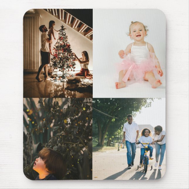 4 Foto Benutzerdefinierte Personalisierte Collage Mousepad (Vorne)