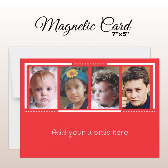 4 Foto benutzerdefinierte rote weiße Magnetkarte Magneteinladung (Von Creator hochgeladen)