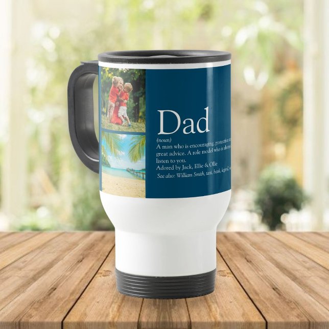 4 Foto Bester Vater Daddy Pater Definition Blau Reisebecher (Von Creator hochgeladen)