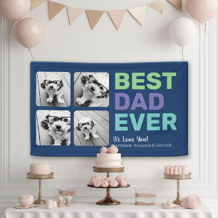 4 Foto Bester Vater je - Whimsical Gruß Banner
