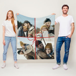 4-Foto-Bogen-Weihnachtsgeschenk für Neuvermählte m Fleecedecke