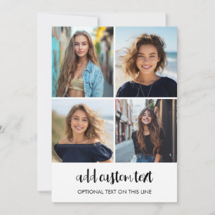 4-Foto-Collage - 2-Zeilen-Skripttext - Weiß Feiertagskarte