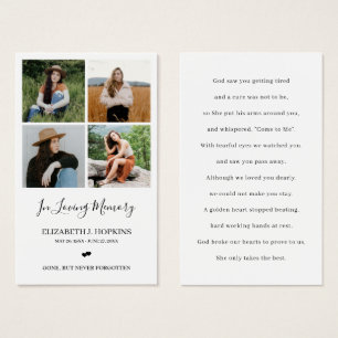 4 Foto Collage Beerdigung Gedenkkarten