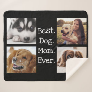4 Foto Collage Beste Hund-Mama je einzigartig Schw Sherpadecke