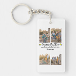 4 Foto Collage Bester Vater je DBL Vatertag Schlüsselanhänger