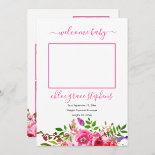 4 Foto Collage Boho Floral Girl Ankündigung