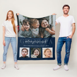 4-Foto Collage & Custom Text Opa/Grampa/Andere Fleecedecke