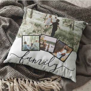 4 Foto-Collage Familie Personalisiert Kissen
