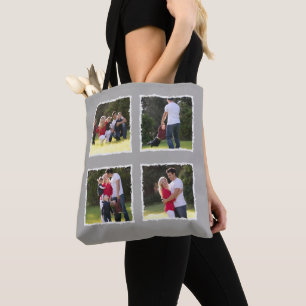 4 Foto Collage Familienname Grau hinzufügen