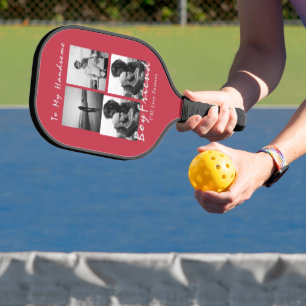 4-Foto Collage Forever Boyfriend Valentine's Day Pickleball Schläger