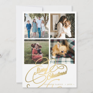4 Foto Collage Frohe Weihnachten elegante Drehbuch