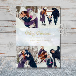 4 Foto Collage Frohe Weihnachten Winter Frost<br><div class="desc">Senden Sie Ihre Weihnachtsgrüße mit diesen eleganten Foto-Urlaubskarten. Personalisieren Sie die Nachricht,  4 Fotos,  Familienname und Datum auf einem Winterfrosthintergrund. Entwickelt von Thisisnotme©</div>