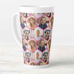4-Foto-Collage - funky hexagonales Muster Milchtasse